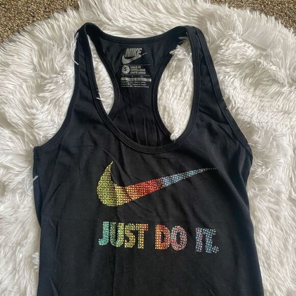 Nike Racerback Tank Top Womens Size Small Black Multicolor - Picture 3 of 5
